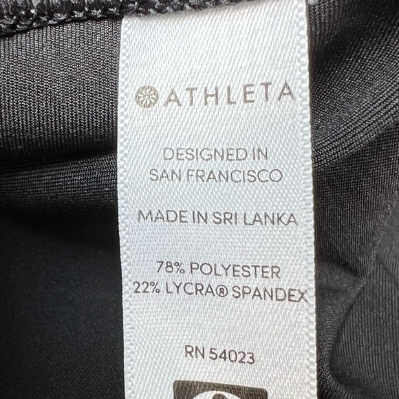 🌻Athleta Black Workout Activewear Leggings Back Stash Zip Pocket Size S EUC - Picture 6 of 6
